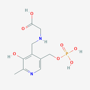 molecular formula C10H15N2O7P B10760377 N-Glycine-[3-hydroxy-2-methyl-5-phosphonooxymethyl-pyridin-4-YL-methane] 