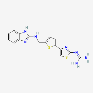 molecular formula C16H15N7S2 B10760466 N''-(4-(5-((1H-Benzimidazol-2-ylamino)methyl)-2-thienyl)-1,3-thiazol-2-YL)guanidine 