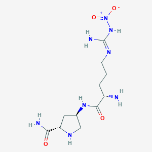 molecular formula C11H22N8O4 B10760907 L-N(omega)-Nitroarginine-(4R)-amino-L-proline amide 