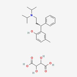 molecular formula C26H37NO7 B10761856 (R)-2-(3-(Diisopropylamino)-1-phenylpropyl)-4-methylphenol 2,3-dihydroxysuccinate 
