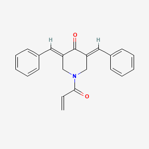 molecular formula C22H19NO2 B10761936 (3E,5E)-3,5-dibenzylidene-1-prop-2-enoylpiperidin-4-one 