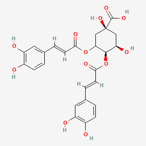 molecular formula C25H24O12 B10762161 (1S,4R,5R)-3,4-bis[[(E)-3-(3,4-dihydroxyphenyl)prop-2-enoyl]oxy]-1,5-dihydroxycyclohexane-1-carboxylic acid 