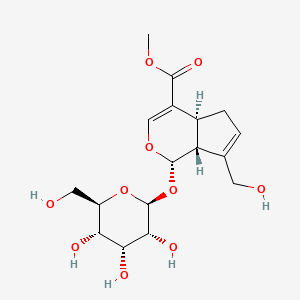 molecular formula C17H24O10 B10762234 methyl (1S,4aS,7aR)-7-(hydroxymethyl)-1-[(2S,3R,4R,5S,6R)-3,4,5-trihydroxy-6-(hydroxymethyl)oxan-2-yl]oxy-1,4a,5,7a-tetrahydrocyclopenta[c]pyran-4-carboxylate 