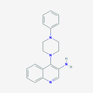 molecular formula C19H20N4 B107623 Piperazine, 1-(3-amino-4-quinolyl)-4-phenyl- CAS No. 16018-07-8