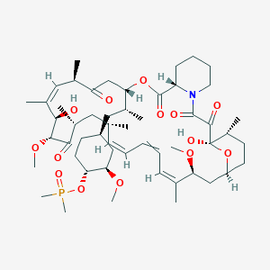 molecular formula C53H84NO14P B10762321 (1R,9S,12S,15R,16E,18R,19R,21R,23S,24Z,28E,30S,32S,35R)-12-[(2R)-1-[(1S,3R,4R)-4-dimethylphosphoryloxy-3-methoxycyclohexyl]propan-2-yl]-1,18-dihydroxy-19,30-dimethoxy-15,17,21,23,29,35-hexamethyl-11,36-dioxa-4-azatricyclo[30.3.1.04,9]hexatriaconta-16,24,26,28-tetraene-2,3,10,14,20-pentone 