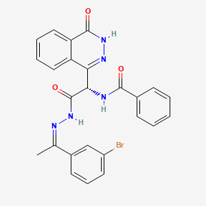 molecular formula C25H20BrN5O3 B10762430 N-[(1S)-2-[(2Z)-2-[1-(3-bromophenyl)ethylidene]hydrazinyl]-2-oxo-1-(4-oxo-3H-phthalazin-1-yl)ethyl]benzamide 