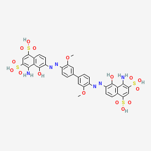 molecular formula C34H28N6O16S4 B10762474 Direct Blue 1 acid CAS No. 3841-14-3