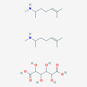 molecular formula C24H48N2O8 B10762483 N,6-dimethyl-5-hepten-2-amine 2,3,4,5-tetrahydroxyhexanedioic acid 