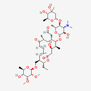 molecular formula C46H77NO17 B10762494 2-[(4R,5S,6S,7R,9R,11E,13E,15R,16R)-6-[(2R,3R,4R,5S,6R)-5-[(2S,5S,6S)-4,5-dihydroxy-4,6-dimethyloxan-2-yl]oxy-4-(dimethylamino)-3-hydroxy-6-methyloxan-2-yl]oxy-16-ethyl-4-hydroxy-15-[[(2R,3R,4R,5R,6R)-5-hydroxy-3,4-dimethoxy-6-methyloxan-2-yl]oxymethyl]-5,9,13-trimethyl-2,10-dioxo-1-oxacyclohexadeca-11,13-dien-7-yl]acetaldehyde 