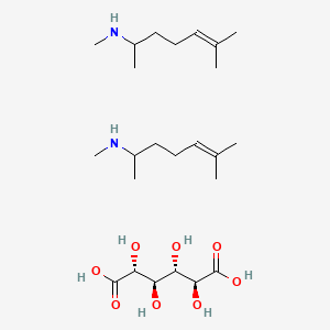 molecular formula C24H48N2O8 B10762507 N,6-dimethylhept-5-en-2-amine;(2S,3S,4R,5R)-2,3,4,5-tetrahydroxyhexanedioic acid 
