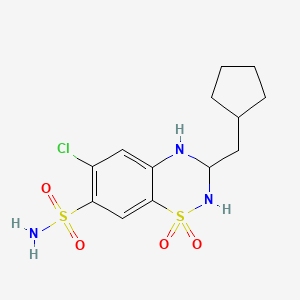 molecular formula C13H18ClN3O4S2 B10762532 Cyclopenthiazide CAS No. 96783-05-0