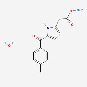 molecular formula C15H16NNaO4 B10762633 Sodium;2-[1-methyl-5-(4-methylbenzoyl)pyrrol-2-yl]acetate;hydrate 