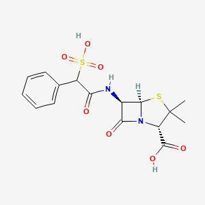 molecular formula C16H18N2O7S2 B10762681 Sulbenicillin CAS No. 58569-36-1