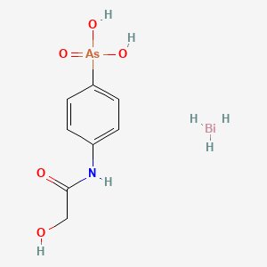 molecular formula C8H13AsBiNO5 B10762688 Glicobiarsol 