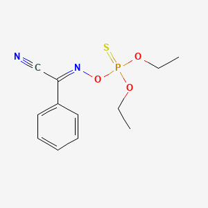 molecular formula C12H15N2O3PS B10762706 alpha-(((Diethoxyphosphinothioyl)oxy)imino)benzeneacetonitrile CAS No. 217075-82-6