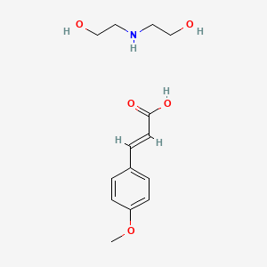 molecular formula C10H10O3.C4H11NO2<br>C14H21NO5 B10762727 Diethanolamine methoxycinnamate CAS No. 56265-46-4