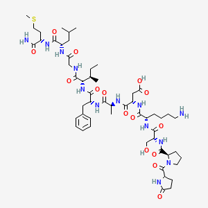 molecular formula C54H85N13O15S B10762743 H-DL-Pyr-D-Pro-D-Ser-Lys-Asp-Ala-D-Phe-aIle-Gly-Leu-Met-NH2 