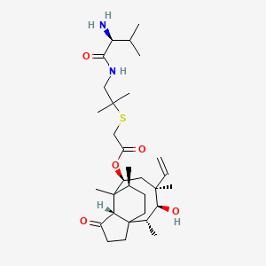 molecular formula C31H52N2O5S B10762961 [(2R,3S,4S,6S,8S,14S)-4-ethenyl-3-hydroxy-2,4,7,14-tetramethyl-9-oxo-6-tricyclo[5.4.3.01,8]tetradecanyl] 2-[1-[[(2S)-2-amino-3-methylbutanoyl]amino]-2-methylpropan-2-yl]sulfanylacetate 