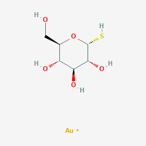 molecular formula C6H12AuO5S+ B10762968 alpha-aD-aGlucopyranose, 1-athio-a, monogold(1+) salt CAS No. 577779-48-7