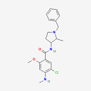 molecular formula C21H26ClN3O2 B10763092 n-(1-Benzyl-2-methylpyrrolidin-3-yl)-5-chloro-2-methoxy-4-(methylamino)benzamide CAS No. 70325-83-6