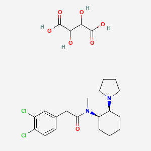 molecular formula C23H32Cl2N2O7 B10763280 (-)-(1S,2R)-cis-3,4-Dichloro-N-methyl-N-[2-(1-pyrrolidinyl)cyclohexyl]benzeneacetamide tartrate 