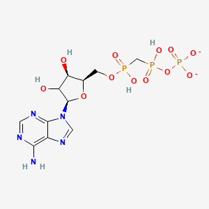 molecular formula C11H16N5O12P3-2 B10763317 [[[(2R,3R,5R)-5-(6-aminopurin-9-yl)-3,4-dihydroxyoxolan-2-yl]methoxy-hydroxyphosphoryl]methyl-hydroxyphosphoryl] phosphate 