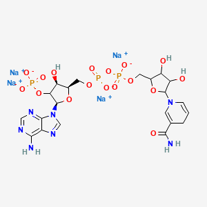 molecular formula C21H26N7Na4O17P3 B10763362 tetrasodium;[(2R,4S,5R)-2-(6-aminopurin-9-yl)-5-[[[[5-(3-carbamoyl-4H-pyridin-1-yl)-3,4-dihydroxyoxolan-2-yl]methoxy-oxidophosphoryl]oxy-oxidophosphoryl]oxymethyl]-4-hydroxyoxolan-3-yl] phosphate 