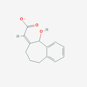 molecular formula C13H13O3- B10763424 (2Z)-2-(5-hydroxy-5,7,8,9-tetrahydrobenzo[7]annulen-6-ylidene)acetate 