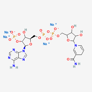 molecular formula C21H26N7Na4O17P3 B10763441 tetrasodium;[(2R,3R,5R)-2-(6-aminopurin-9-yl)-5-[[[[5-(3-carbamoyl-4H-pyridin-1-yl)-3,4-dihydroxyoxolan-2-yl]methoxy-oxidophosphoryl]oxy-oxidophosphoryl]oxymethyl]-4-hydroxyoxolan-3-yl] phosphate 