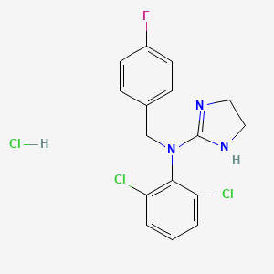 molecular formula C16H15Cl3FN3 B10763461 N-(2,6-dichlorophenyl)-N-[(4-fluorophenyl)methyl]-4,5-dihydro-1H-imidazol-2-amine;hydrochloride CAS No. 1397180-79-8