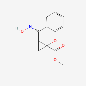 molecular formula C13H13NO4 B10763515 Ethyl 7-hydroxyimino-1,7a-dihydrocyclopropa[b]chromene-1a-carboxylate CAS No. 179067-99-3