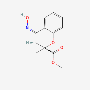molecular formula C13H13NO4 B10763554 ethyl (1aS,7Z,7aS)-7-hydroxyimino-1,7a-dihydrocyclopropa[b]chromene-1a-carboxylate 
