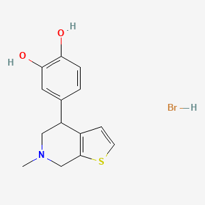 molecular formula C14H16BrNO2S B10763564 4-(6-methyl-5,7-dihydro-4H-thieno[2,3-c]pyridin-4-yl)benzene-1,2-diol;hydrobromide CAS No. 79599-92-1
