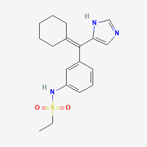 molecular formula C18H23N3O2S B10763570 N-[3-[cyclohexylidene(1H-imidazol-5-yl)methyl]phenyl]ethanesulfonamide CAS No. 258527-07-0