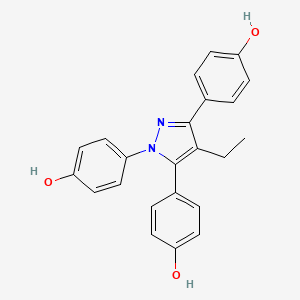 molecular formula C23H20N2O3 B10763591 Phenol, 4,4',4''-(4-ethyl-1H-pyrazole-1,3,5-triyl)tris- CAS No. 258847-15-3
