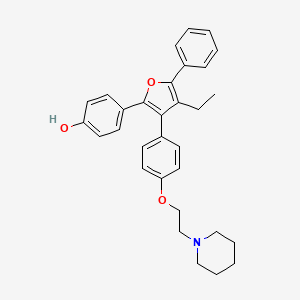 molecular formula C31H33NO3 B10763606 4-{4-Ethyl-5-phenyl-3-[4-(2-piperidin-1-yl-ethoxy)-phenyl]-furan-2-yl}-phenol 