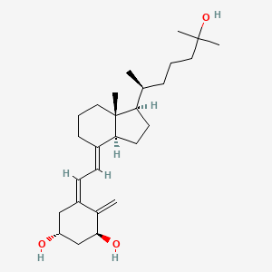 molecular formula C27H44O3 B10763666 5-{2-[1-(5-Hydroxy-1,5-dimethyl-hexyl)-7A-methyl-octahydro-inden-4-ylidene]-ethylidene}-4-methylene-cyclohexane-1,3-diol 