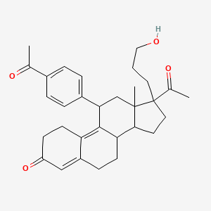 molecular formula C31H38O4 B10763704 17-Acetyl-11-(4-acetylphenyl)-17-(3-hydroxypropyl)-13-methyl-1,2,6,7,8,11,12,14,15,16-decahydrocyclopenta[a]phenanthren-3-one 