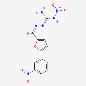 molecular formula C12H10N6O5 B10763705 1-nitro-2-[(Z)-[5-(3-nitrophenyl)furan-2-yl]methylideneamino]guanidine 