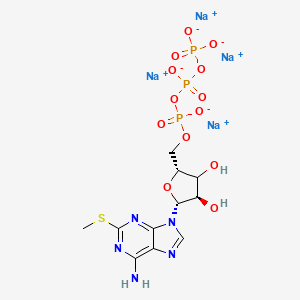 molecular formula C11H14N5Na4O13P3S B10763739 tetrasodium;[[[(2R,4R,5R)-5-(6-amino-2-methylsulfanylpurin-9-yl)-3,4-dihydroxyoxolan-2-yl]methoxy-oxidophosphoryl]oxy-oxidophosphoryl] phosphate 