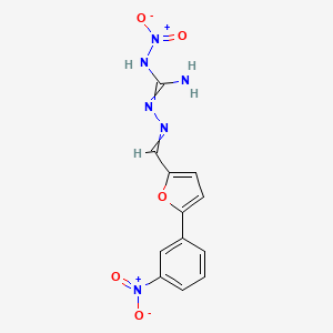 molecular formula C12H10N6O5 B10763740 1-nitro-2-[[5-(3-nitrophenyl)furan-2-yl]methylideneamino]guanidine 