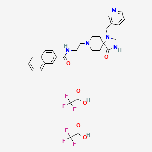 molecular formula C30H31F6N5O6 B10763770 N-[2-[4-oxo-1-(pyridin-3-ylmethyl)-1,3,8-triazaspiro[4.5]decan-8-yl]ethyl]naphthalene-2-carboxamide;2,2,2-trifluoroacetic acid 