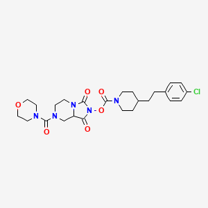 molecular formula C25H32ClN5O6 B10763776 7-(Morpholine-4-carbonyl)-1,3-dioxohexahydroimidazo[1,5-a]pyrazin-2(3H)-yl 4-(4-chlorophenethyl)piperidine-1-carboxylate 