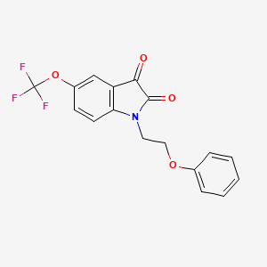 molecular formula C17H12F3NO4 B10763799 1-(2-Phenoxyethyl)-5-(trifluoromethoxy)indoline-2,3-dione 