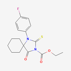 molecular formula C17H19FN2O3S B10763823 Ethyl 1-(4-fluorophenyl)-4-oxo-2-thioxo-1,3-diazaspiro[4.5]decane-3-carboxylate 
