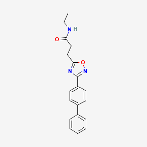 molecular formula C19H19N3O2 B10763825 N-ethyl-3-[3-(4-phenylphenyl)-1,2,4-oxadiazol-5-yl]propanamide 