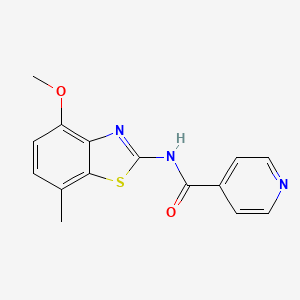 molecular formula C15H13N3O2S B10763828 N-(4-methoxy-7-methylbenzo[d]thiazol-2-yl)isonicotinamide 