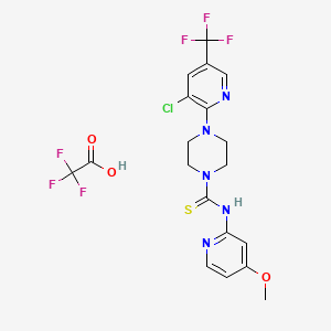 molecular formula C19H18ClF6N5O3S B10763852 ML267 