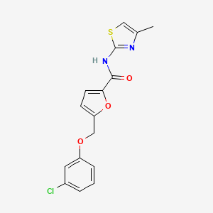 molecular formula C16H13ClN2O3S B10763898 5-[(3-chlorophenoxy)methyl]-N-(4-methyl-2-thiazolyl)-2-furancarboxamide 