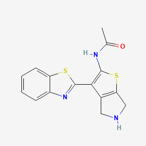 molecular formula C15H13N3OS2 B10763916 N-[3-(1,3-benzothiazol-2-yl)-5,6-dihydro-4H-thieno[2,3-c]pyrrol-2-yl]acetamide 